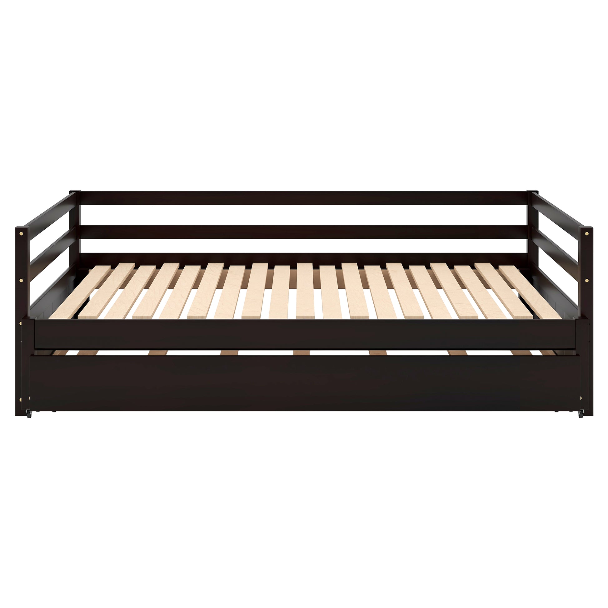 Twin Or Double Twin Daybed With Trundle,Espresso Box Spring Not Required Twin Espresso Wood Daybeds Pine