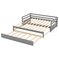 Twin Or Double Twin Daybed With Trundle,Gray Box Spring Not Required Twin Gray Wood Daybeds Pine