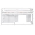 Twin Size Loft Bed With Cabinet And Shelf White Old Sku:Lp000501Aak White Solid Wood