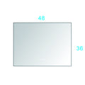 48X 36Inch Led Mirror Bathroom Vanity Mirror With Back Light, Wall Mount Anti Fog Memory Large Adjustable Vanity Mirror Gun Ash Aluminium