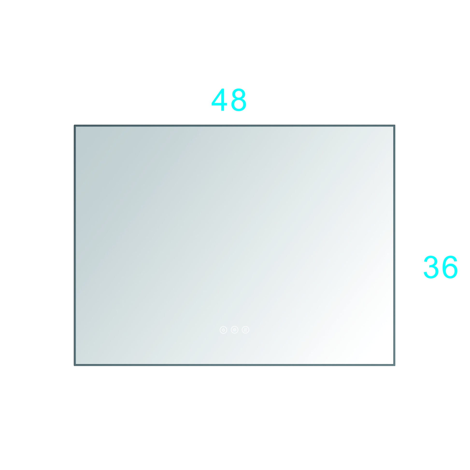 48X 36Inch Led Mirror Bathroom Vanity Mirror With Back Light, Wall Mount Anti Fog Memory Large Adjustable Vanity Mirror Gun Ash Aluminium