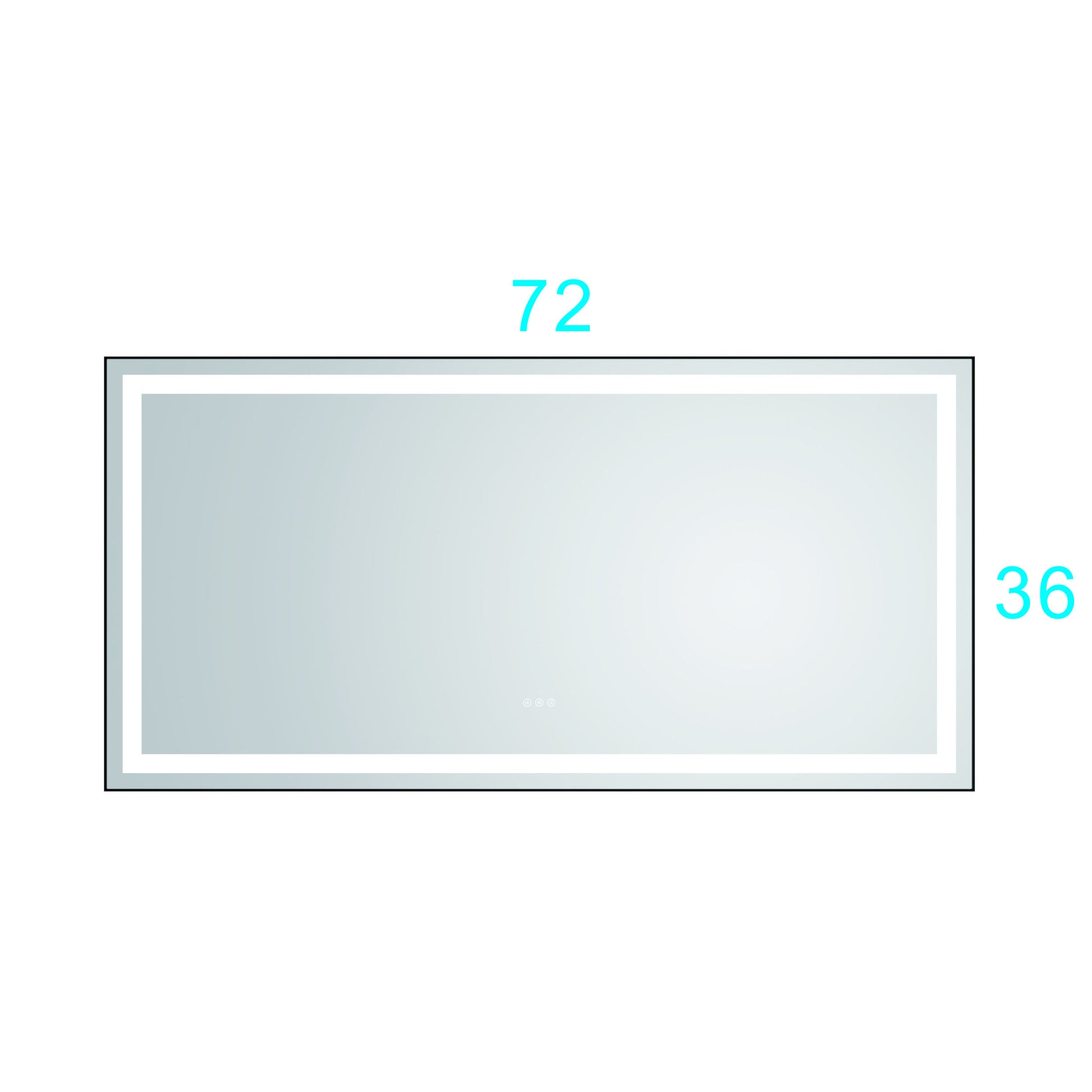 72 In. W X 36 In. H Black Framed Led Single Bathroom Vanity Mirror In Polished Crystal Bathroom Vanity Led Mirror With 3 Color Lights Mirror For Bathroom Wall Smart Lighted Vanity Mirror Matt Black Aluminium