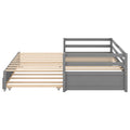 Twin Or Double Twin Daybed With Trundle,Gray Box Spring Not Required Twin Gray Wood Daybeds Pine