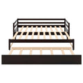 Twin Or Double Twin Daybed With Trundle,Espresso Box Spring Not Required Twin Espresso Wood Daybeds Pine