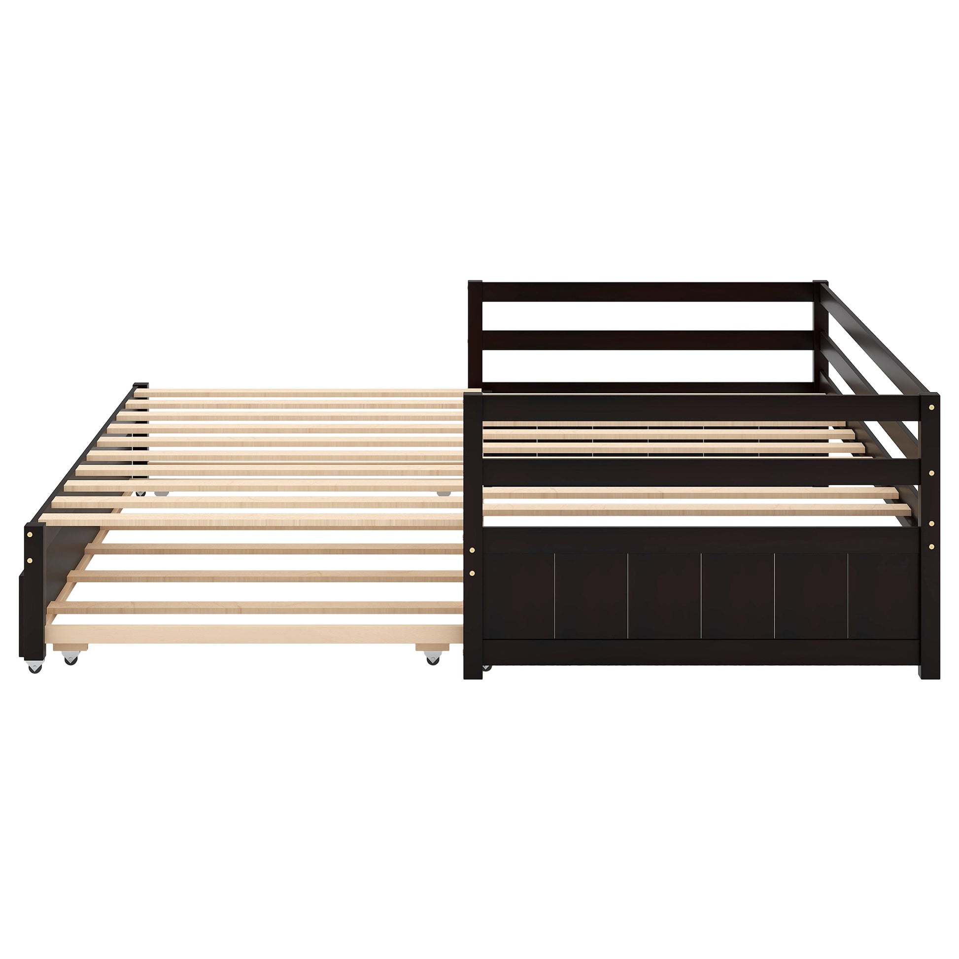 Twin Or Double Twin Daybed With Trundle,Espresso Box Spring Not Required Twin Espresso Wood Daybeds Pine