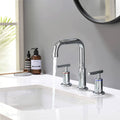 8 In. Widespread Double Handle Bathroom Faucet With Pop Up Drain In Chrome Chrome Brass