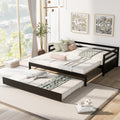 Twin Or Double Twin Daybed With Trundle,Espresso Box Spring Not Required Twin Espresso Wood Daybeds Pine