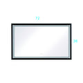 72In. W X 36In. H Oversized Rectangular Black Framed Led Mirror Anti Fog Dimmable Wall Mount Bathroom Vanity Mirror Hd Wall Mirror Kit For Gym And Dance Studio 36X 72Inches With Safety Ba Matte Black Aluminium