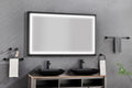 60In. W X 36In. H Oversized Rectangular Black Framed Led Mirror Anti Fog Dimmable Wall Mount Bathroom Vanity Mirror Wall Mirror Kit For Gym And Dance Studio 36X 60 Matte Black Aluminium