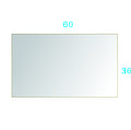 60X 36Inch Led Mirror Bathroom Vanity Mirror With Back Light, Wall Mount Anti Fog Memory Large Adjustable Vanity Mirror Gold Aluminium