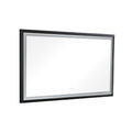 60In. W X 36In. H Oversized Rectangular Black Framed Led Mirror Anti Fog Dimmable Wall Mount Bathroom Vanity Mirror Wall Mirror Kit For Gym And Dance Studio 36X 60 Matte Black Aluminium