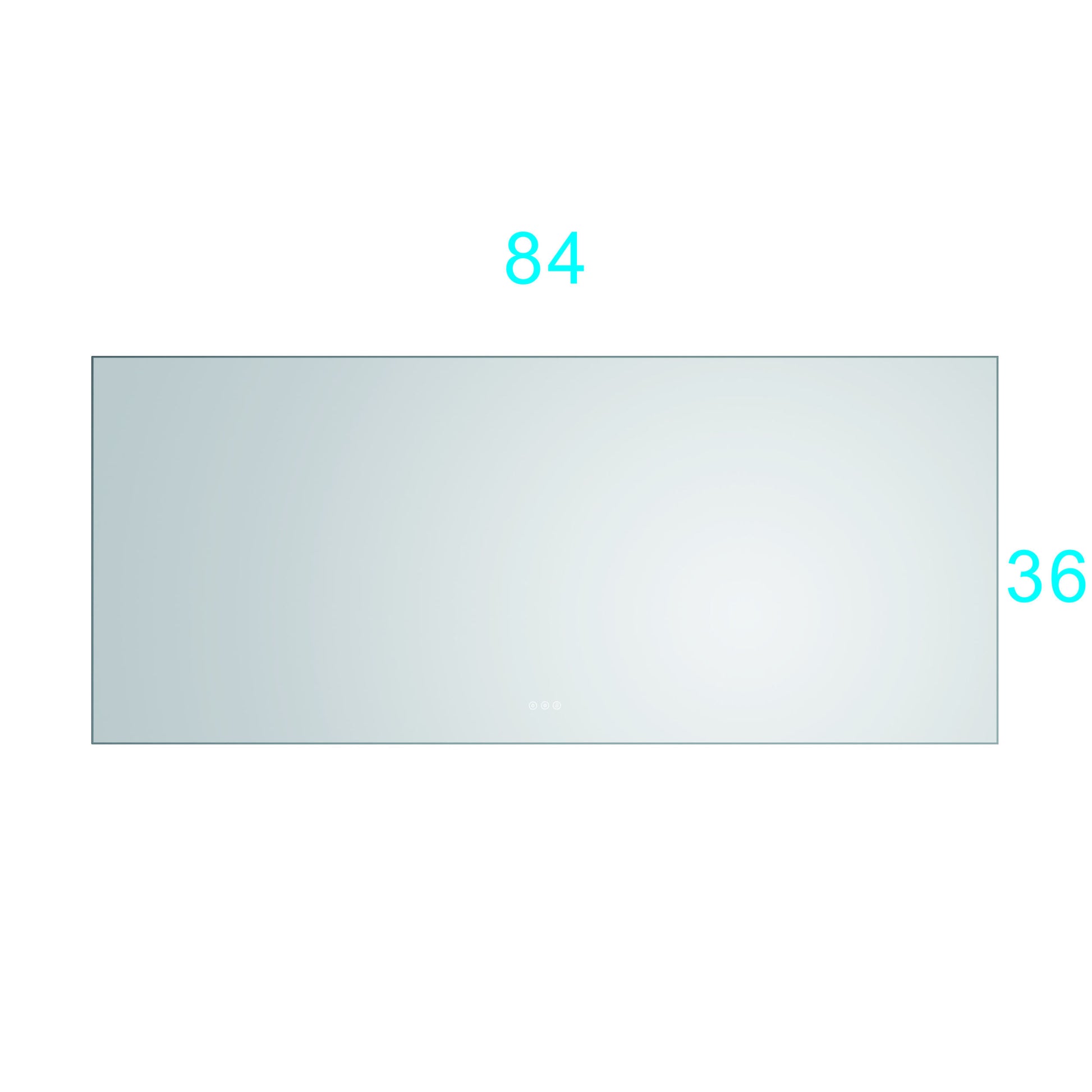 84X 36Inch Led Mirror Bathroom Vanity Mirror With Back Light, Wall Mount Anti Fog Memory Large Adjustable Vanity Mirror Gun Ash Aluminium