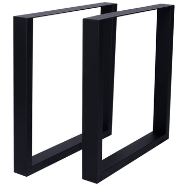 Square Table Legs 28X 24" ,Wide Metal Table Legsheavy Duty Steel Desk Legs Table Leg Dining Table Legs Coffee Desk Leg, Set Of 2 Black Steel