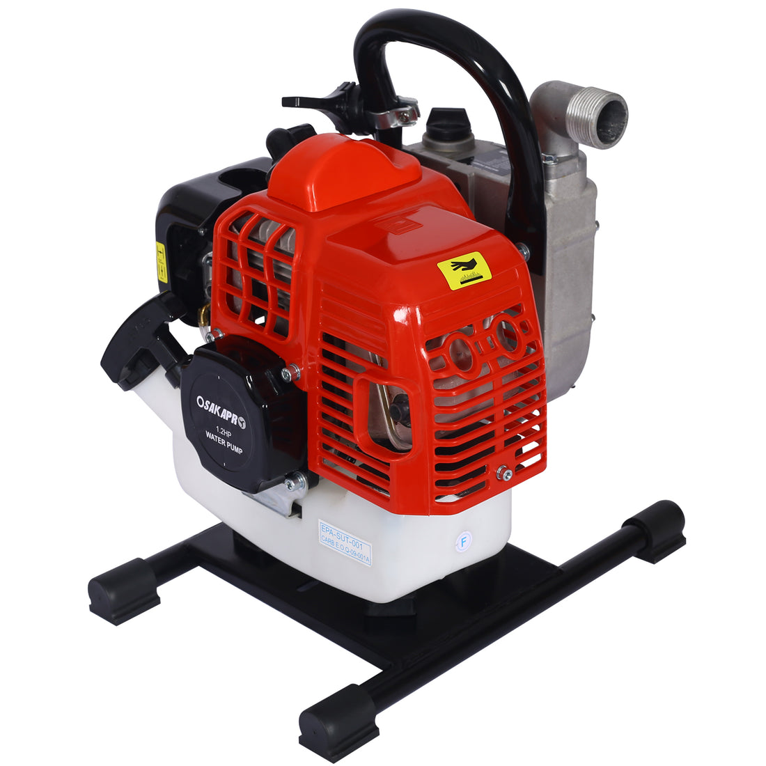 Gasoline Water Pump,2S Troke Portable Gas Powered Water Transfer Pump ,33Cc 1.2Hp 1Inch Orange Plastic