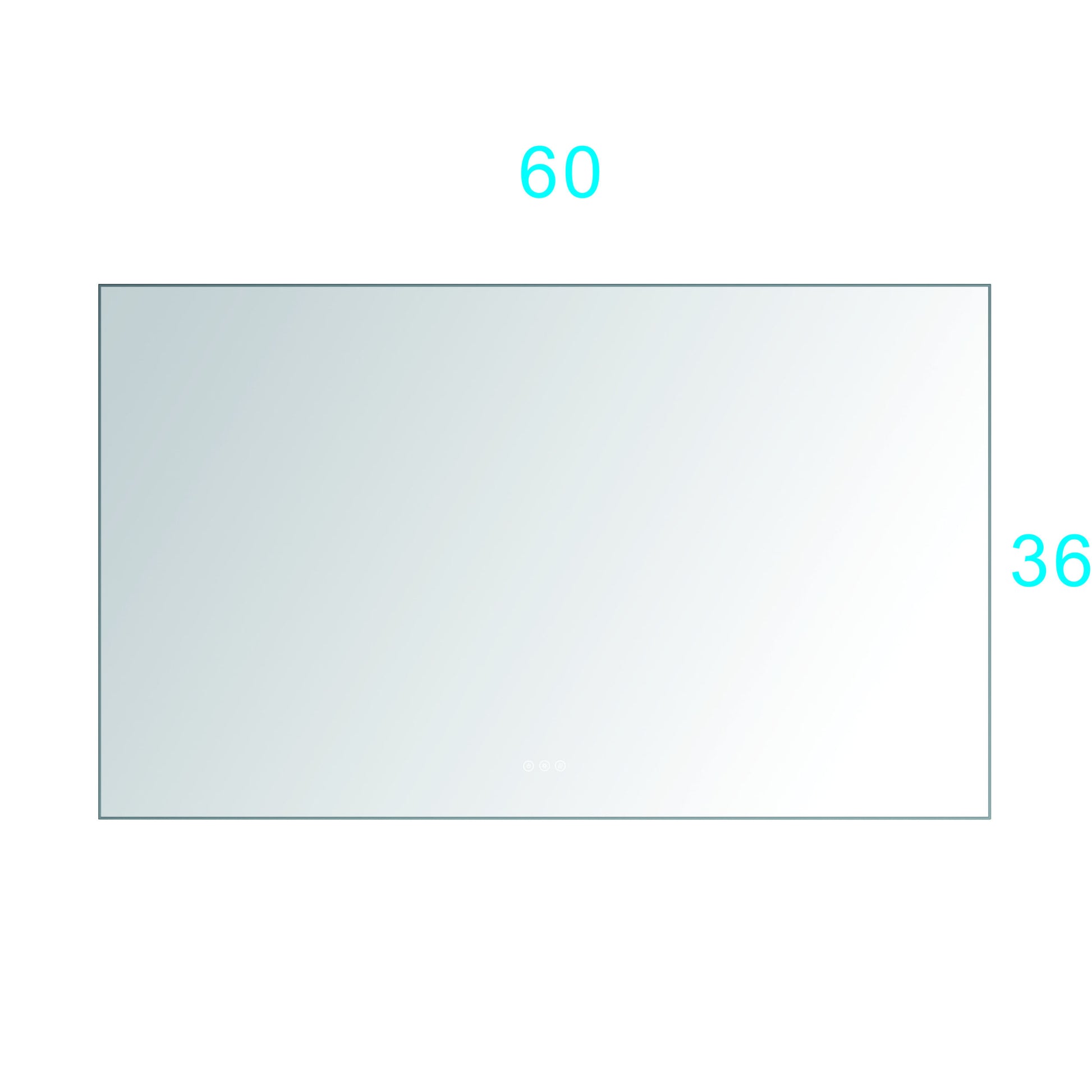 60X 36Inch Led Mirror Bathroom Vanity Mirror With Back Light, Wall Mount Anti Fog Memory Large Adjustable Vanity Mirror Gun Ash Aluminium