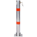 Parking Bollard,Pole Barrier With Lock ,Car Parking Protection Posts,Home Garage Street Decor ,Parking Barrier Round Gray Gray Steel