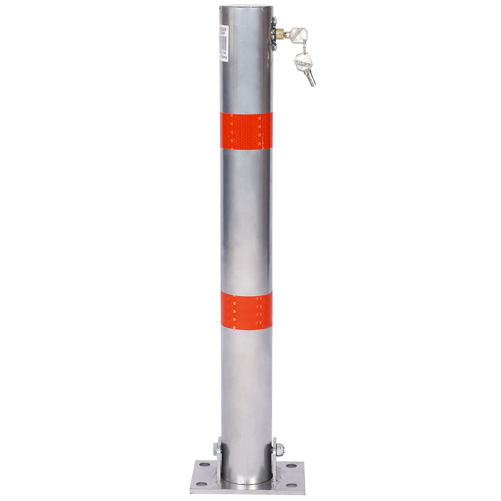 Parking Bollard,Pole Barrier With Lock ,Car Parking Protection Posts,Home Garage Street Decor ,Parking Barrier Round Gray Gray Steel
