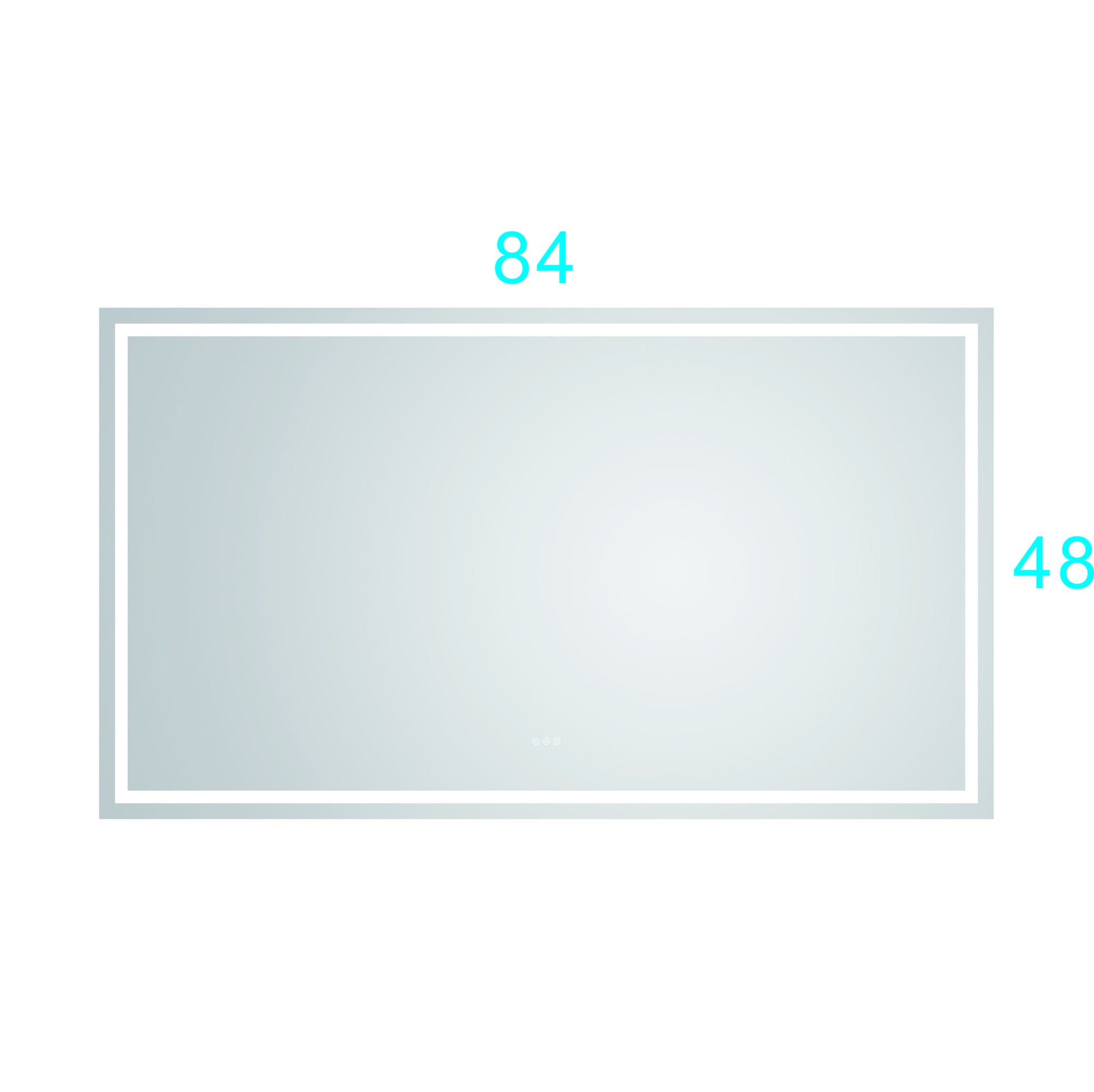 84*48 Led Lighted Bathroom Wall Mounted Mirror With High Lumen Anti Fog Separately Controlbedroom Full Length Mirror Bathroom Led Mirror Hair Salon Mirror White Aluminium