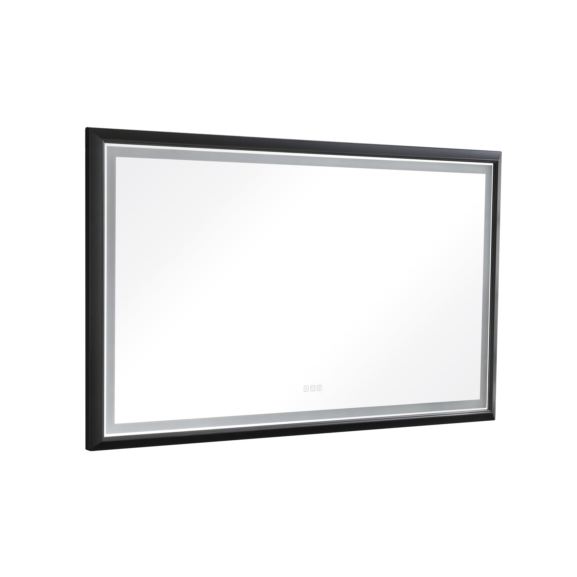 72In. W X 36In. H Oversized Rectangular Black Framed Led Mirror Anti Fog Dimmable Wall Mount Bathroom Vanity Mirror Hd Wall Mirror Kit For Gym And Dance Studio 36X 72Inches With Safety Ba Matte Black Aluminium