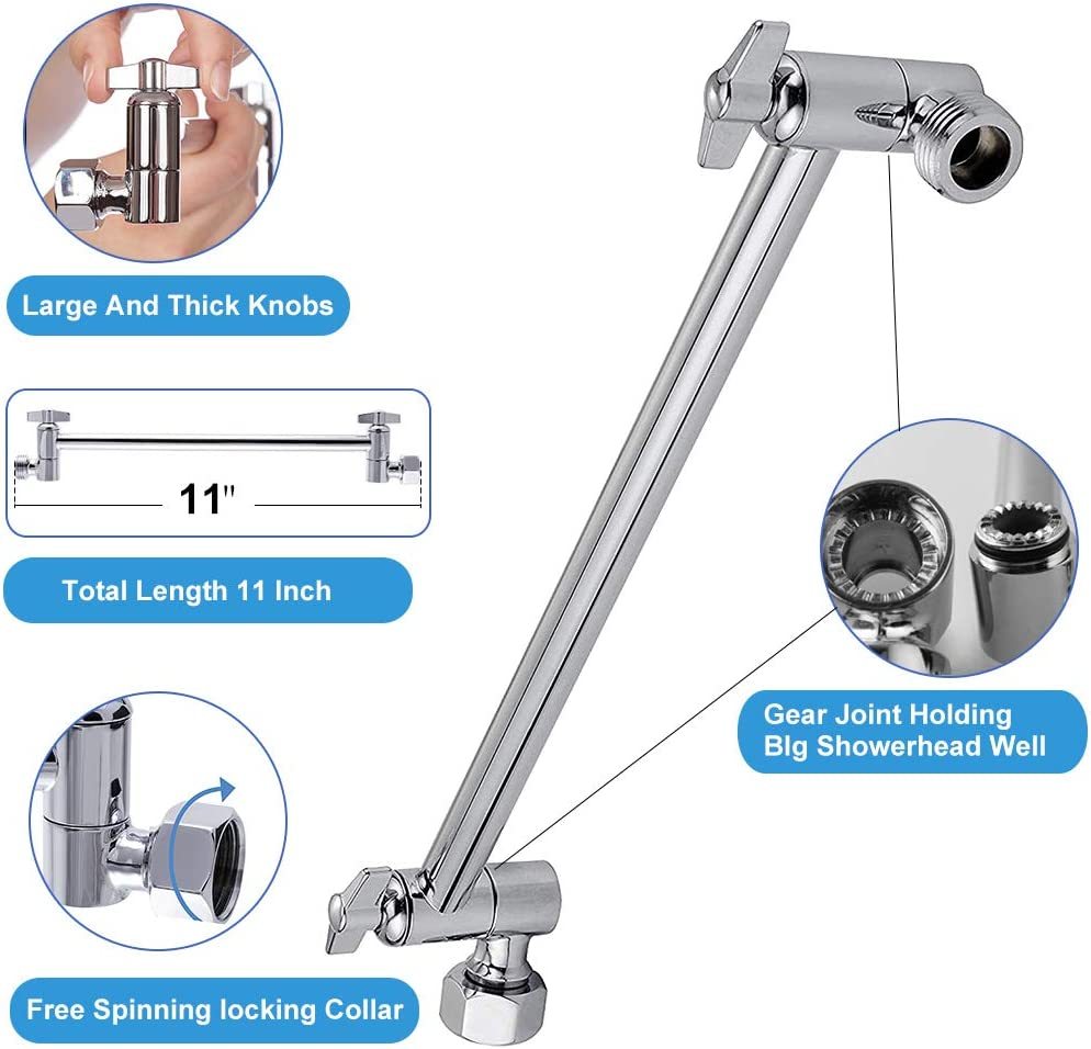 Chrome 10" Square Rainfall & High Pressure Stainless Steel Bath Shower Head Chrome Metal