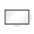 60In. W X 36In. H Oversized Rectangular Black Framed Led Mirror Anti Fog Dimmable Wall Mount Bathroom Vanity Mirror Wall Mirror Kit For Gym And Dance Studio 36X 60 Matte Black Aluminium