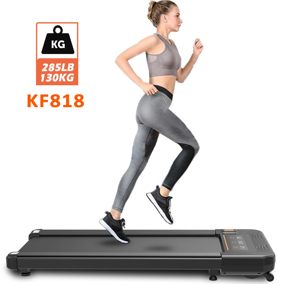 Under Desk Treadmill Walking Pad With Remote Controll, Heavy Duty 2.5Hp 300Lbs Black Steel