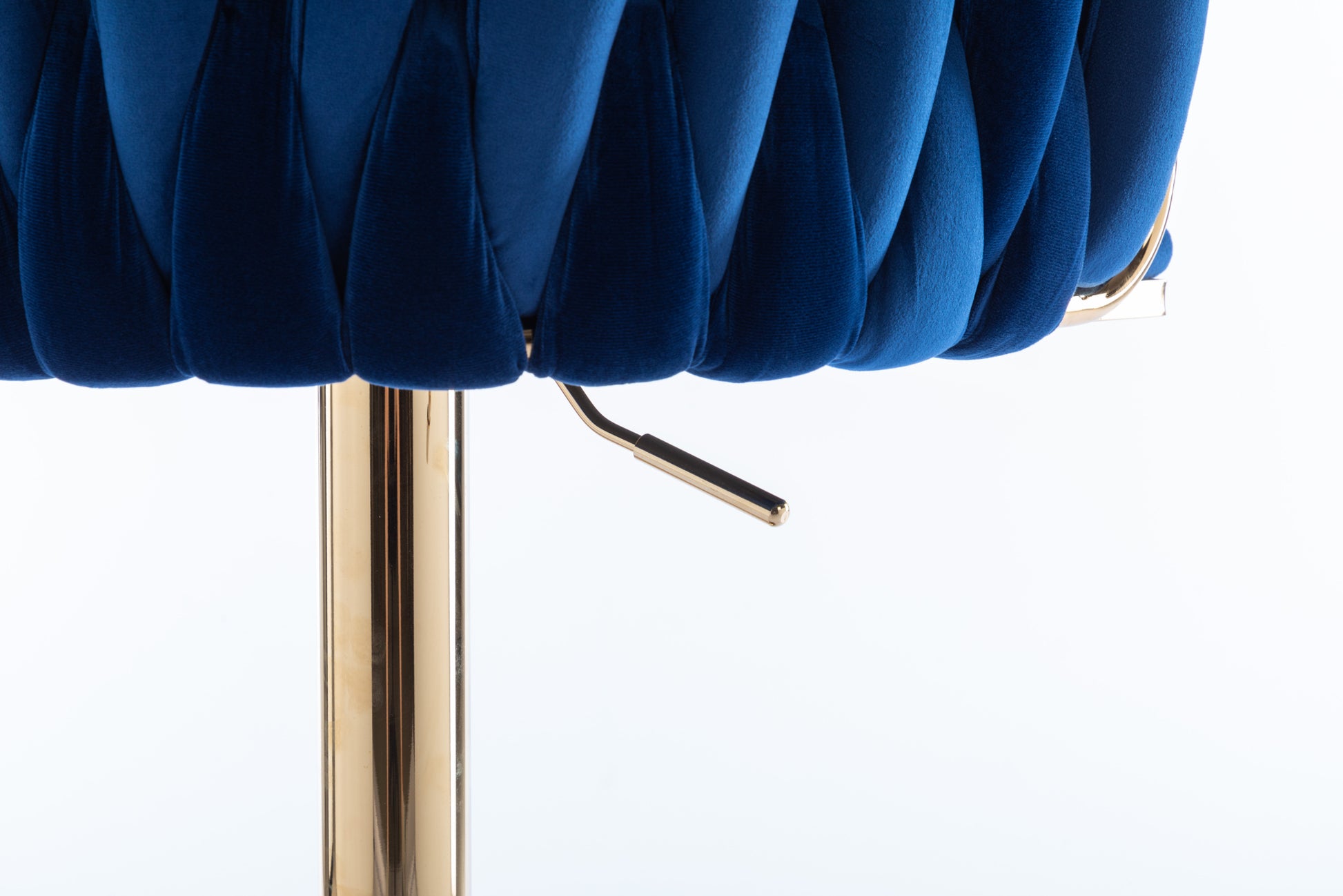 Set Of 2 Bar Stools,With Chrome Footrest And Base Swivel Height Adjustable Mechanical Lifting Velvet Golden Leg Simple Bar Stool Navy Navy Foam Fabric