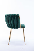 Dining Chair,Thickened Fabric Chairs With Wood Legs Set Of 2,Green Green Foam Fabric