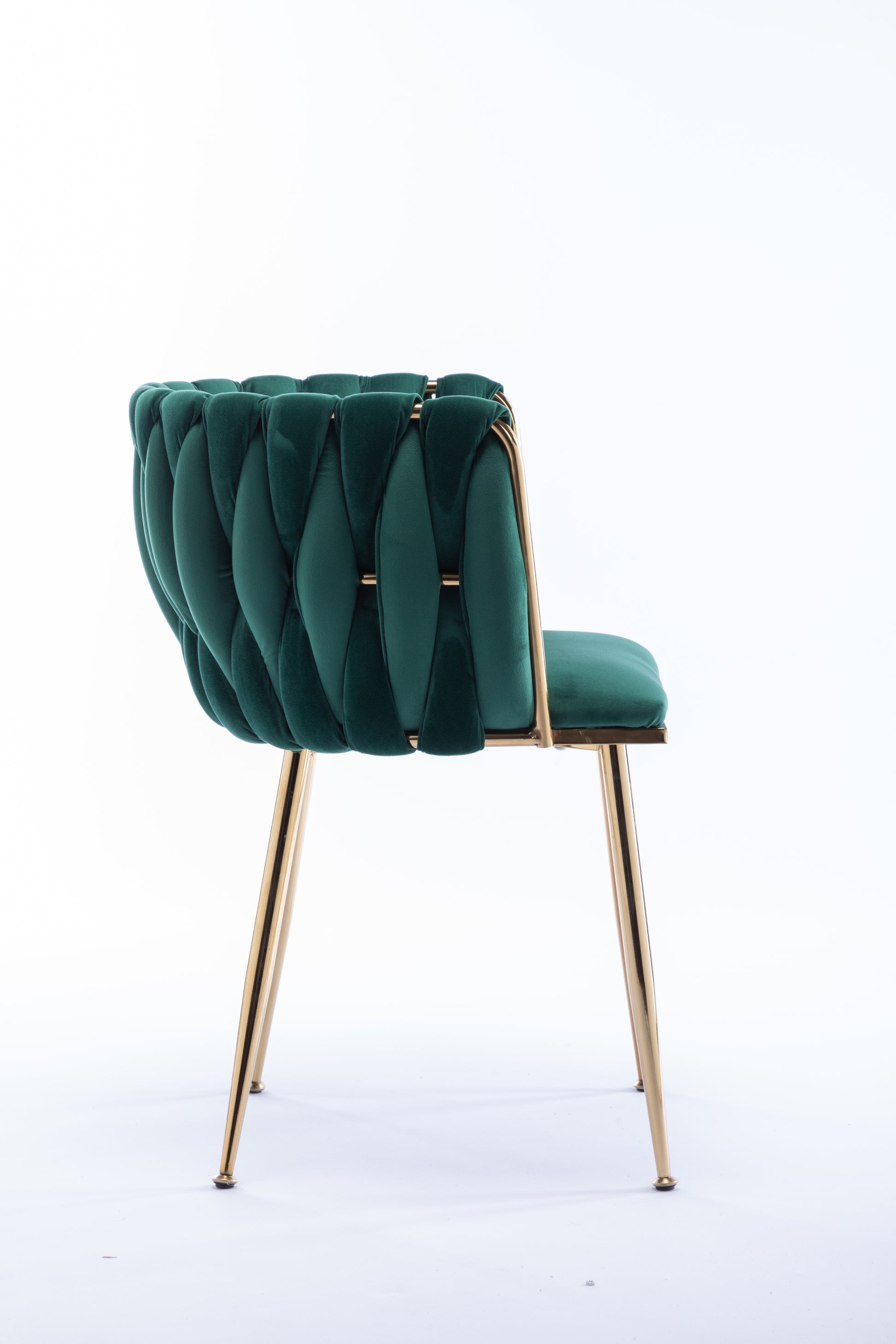 Dining Chair,Thickened Fabric Chairs With Wood Legs Set Of 2,Green Green Foam Fabric