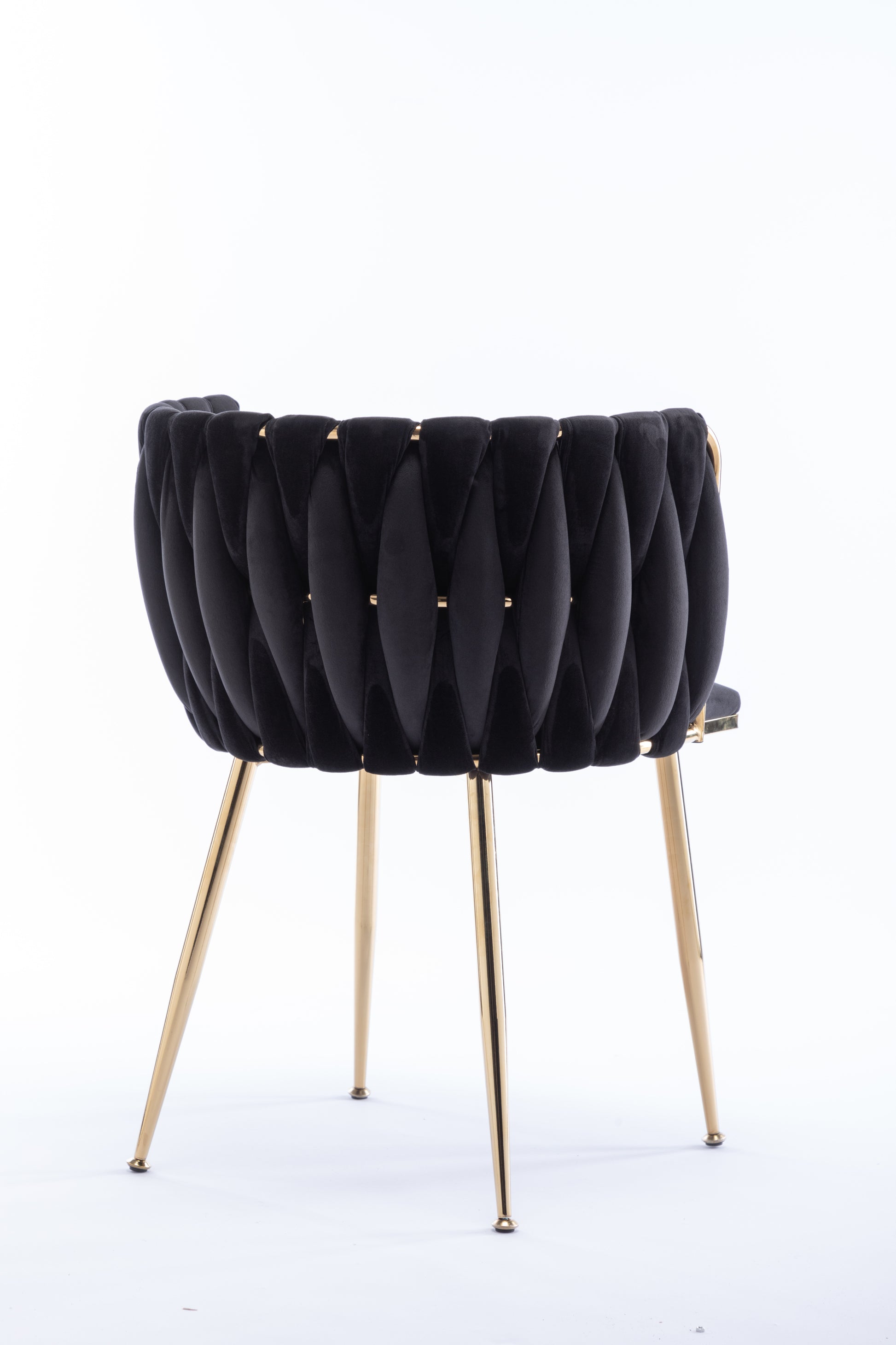 Dining Chair Thickened Fabric Chairs With Wood Legs Set Of 2 Black Black Foam Fabric