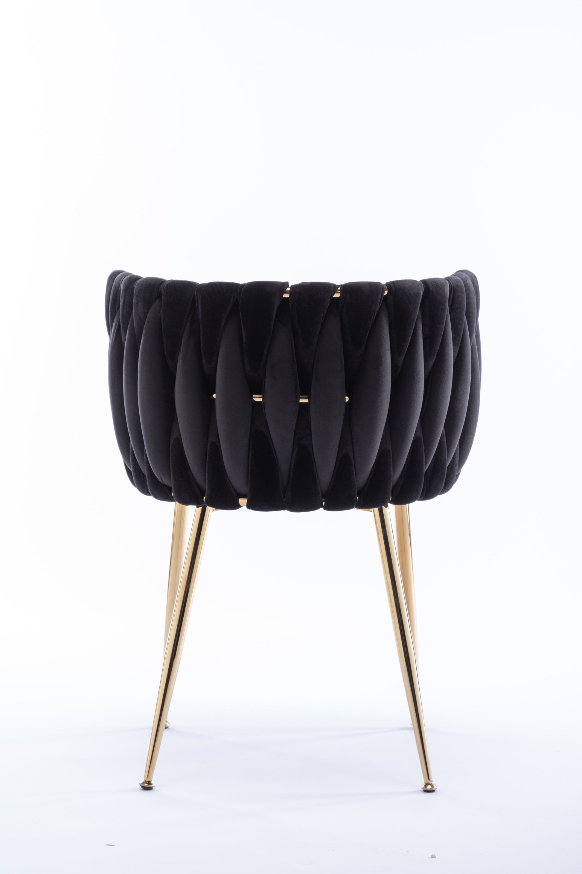 Dining Chair Thickened Fabric Chairs With Wood Legs Set Of 2 Black Black Foam Fabric