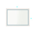 48*36 Led Lighted Bathroom Wall Mounted Mirror With High Lumen Anti Fog Separately Control Gold Aluminium