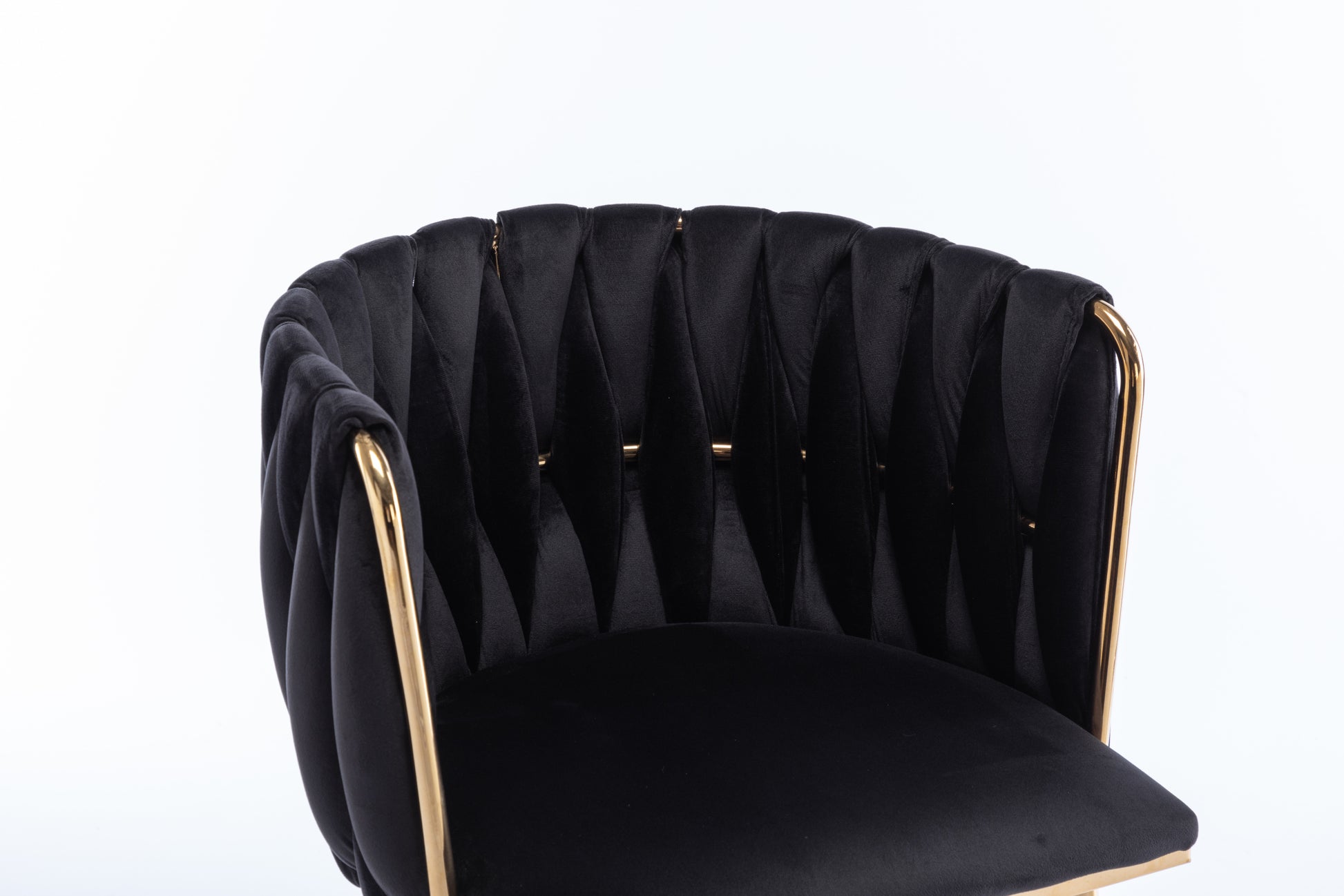 Dining Chair Thickened Fabric Chairs With Wood Legs Set Of 2 Black Black Foam Fabric