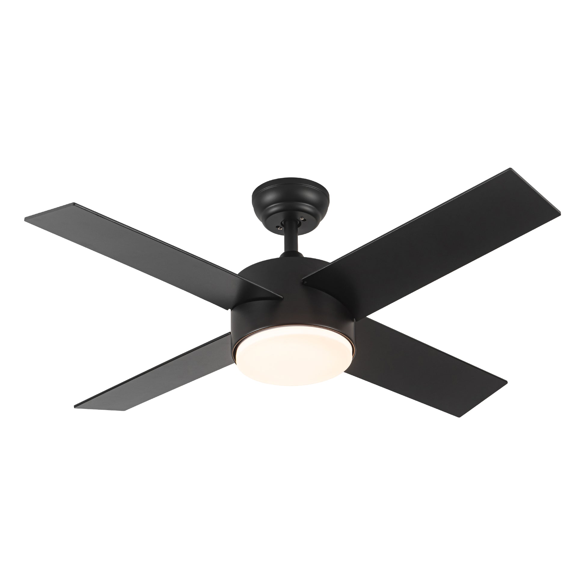 44 In Intergrated Led Ceiling Fan With Black Abs Blade Black Plywood
