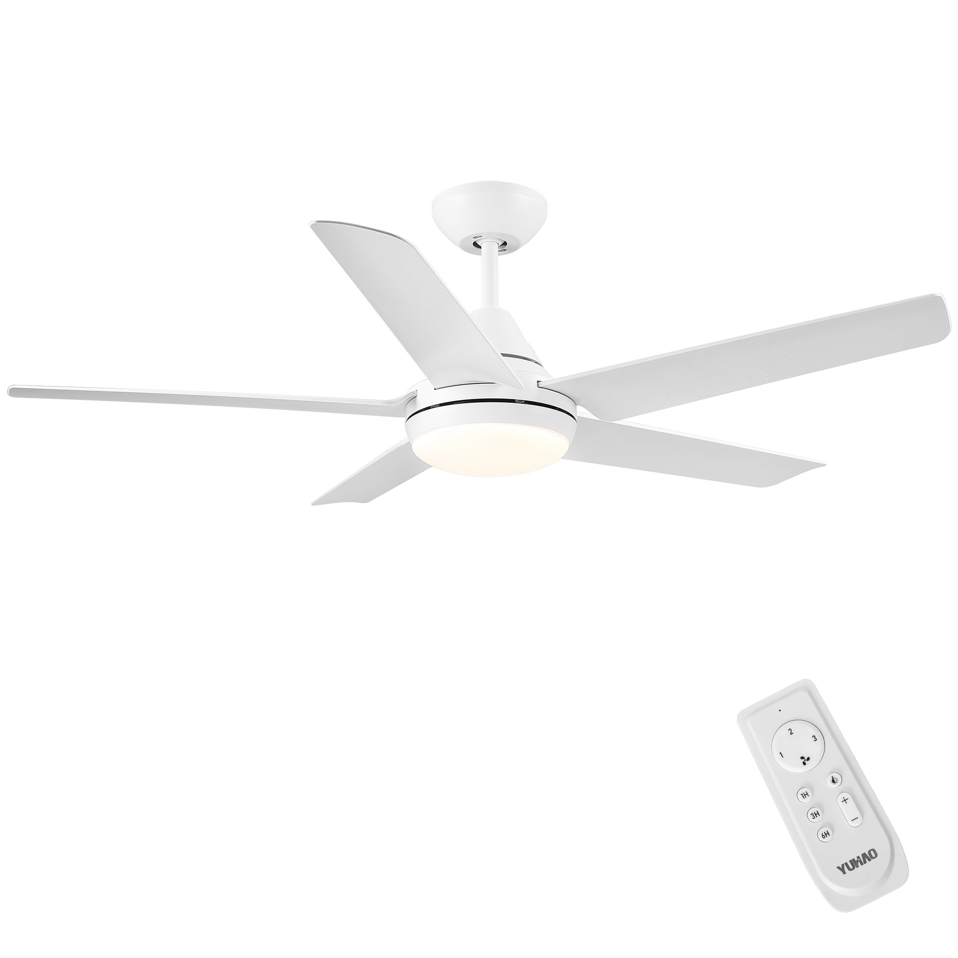 48 In Intergrated Led Ceiling Fan With White Abs Blade White Abs