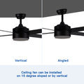 44 In Intergrated Led Ceiling Fan With Black Abs Blade Black Plywood