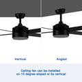 44 In Intergrated Led Ceiling Fan With Black Abs Blade Black Plywood