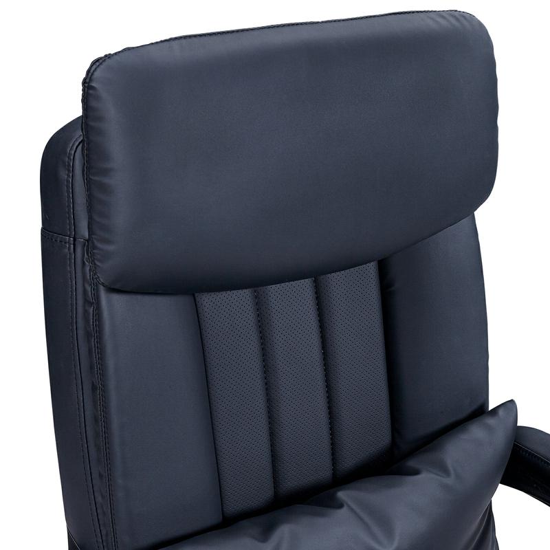 Exectuive Chair High Back Adjustable Managerial Home Desk Chair Black Cotton Leather