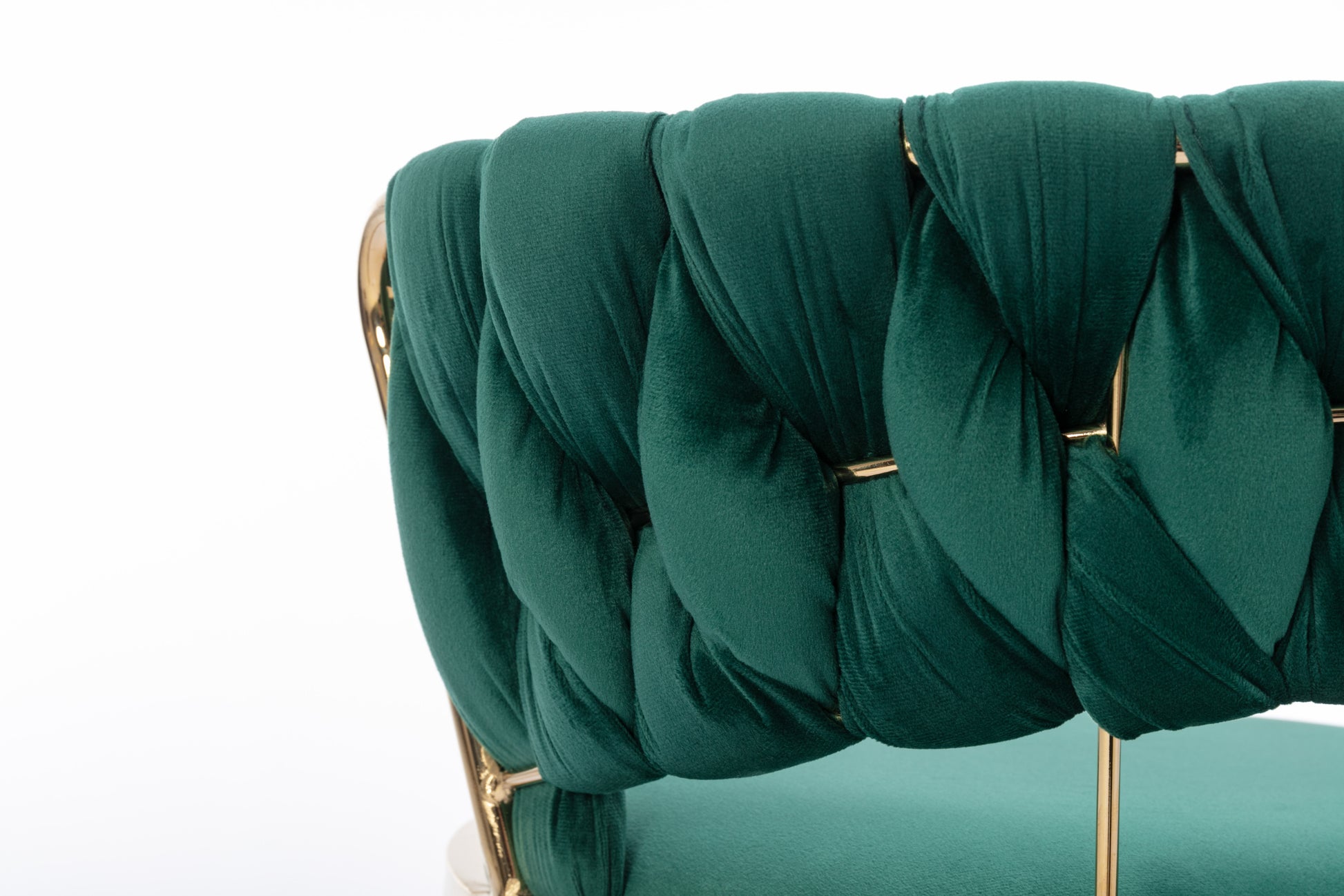 Set Of 2 Bar Stools,With Chrome Footrest And Base Swivel Height Adjustable Mechanical Lifting Velvet Golden Leg Simple Bar Stool Green Green Foam Fabric