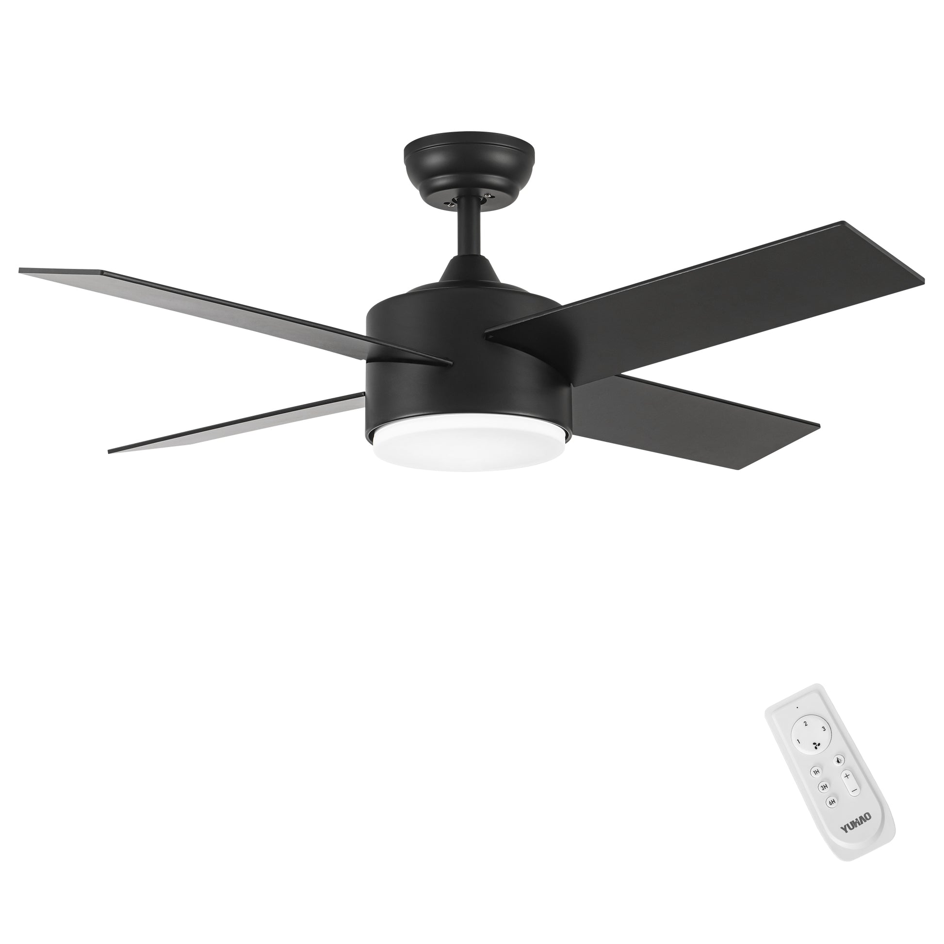 44 In Intergrated Led Ceiling Fan With Black Abs Blade Black Plywood