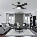 44 In Intergrated Led Ceiling Fan With Black Abs Blade Black Plywood