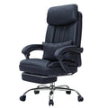 Exectuive Chair High Back Adjustable Managerial Home Desk Chair Black Cotton Leather