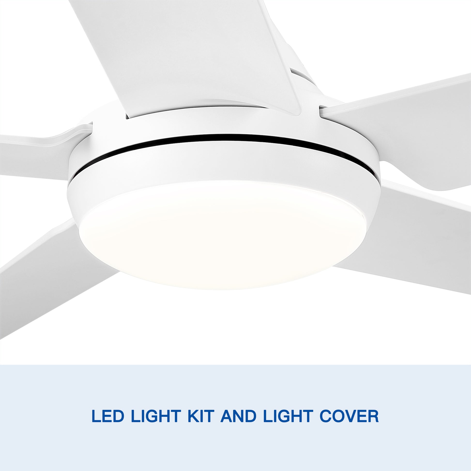 Yuhao 48 In Intergrated Led Ceiling Fan With White Abs Blade White Abs Steel Q235