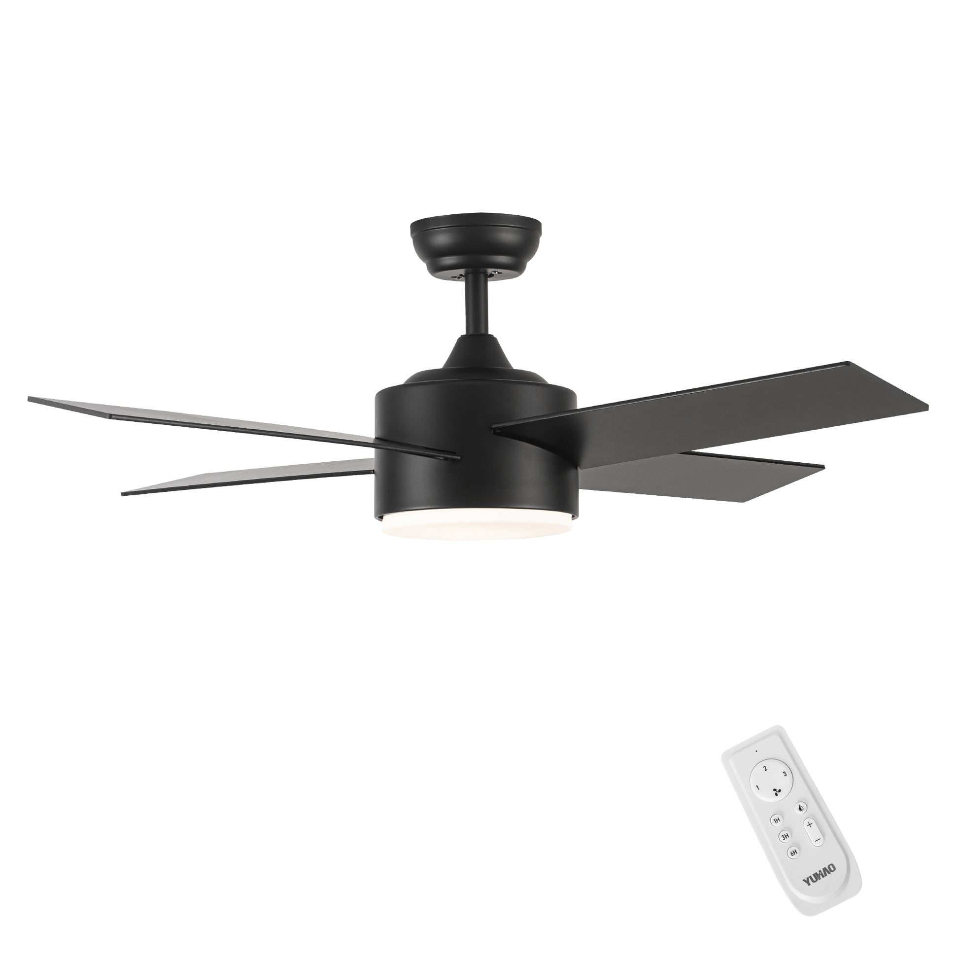 44 In Intergrated Led Ceiling Fan With Black Abs Blade Black Plywood