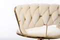 Set Of 2 Bar Stools,With Chrome Footrest And Base Swivel Height Adjustable Mechanical Lifting Velvet Golden Leg Simple Bar Stool Cream Cream Foam Fabric