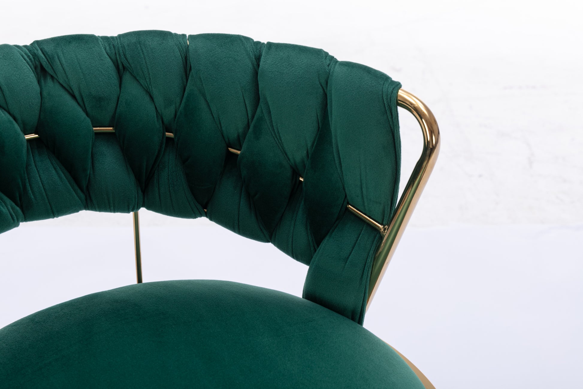 Set Of 2 Bar Stools,With Chrome Footrest And Base Swivel Height Adjustable Mechanical Lifting Velvet Golden Leg Simple Bar Stool Green Green Foam Fabric