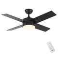 Yuhao 44 In Intergrated Led Ceiling Fan With Black Abs Blade Black Plywood