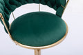 Set Of 2 Bar Stools,With Chrome Footrest And Base Swivel Height Adjustable Mechanical Lifting Velvet Golden Leg Simple Bar Stool Green Green Foam Fabric
