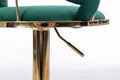 Set Of 2 Bar Stools,With Chrome Footrest And Base Swivel Height Adjustable Mechanical Lifting Velvet Golden Leg Simple Bar Stool Green Green Foam Fabric