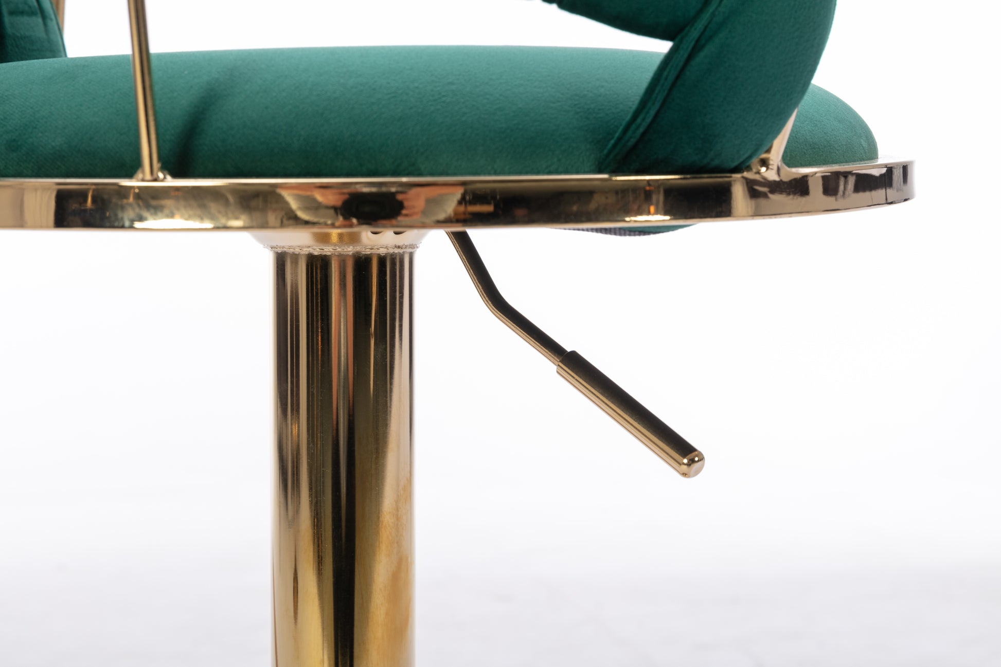 Set Of 2 Bar Stools,With Chrome Footrest And Base Swivel Height Adjustable Mechanical Lifting Velvet Golden Leg Simple Bar Stool Green Green Foam Fabric